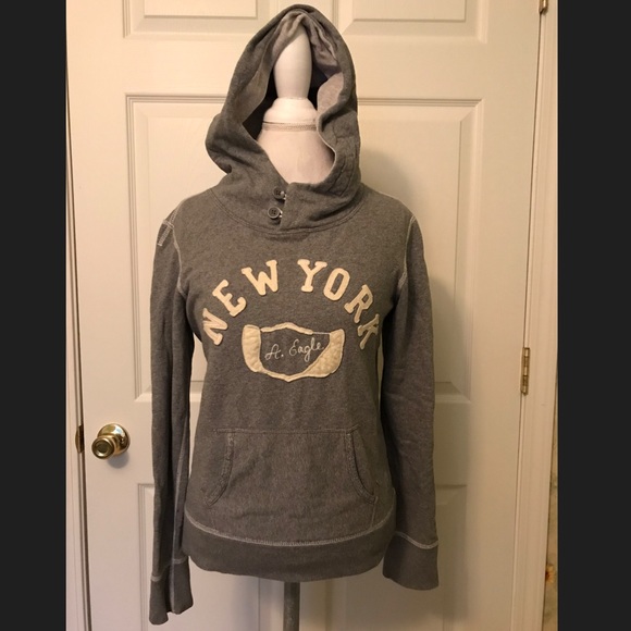 American Eagle Outfitters Tops - AEO Gray Hooded Sweatshirt